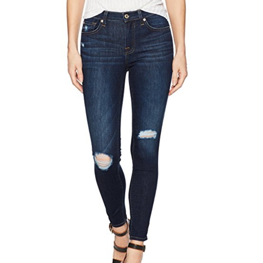 7 For All Mankind Ankle Gwenevere Distressed Jeans
